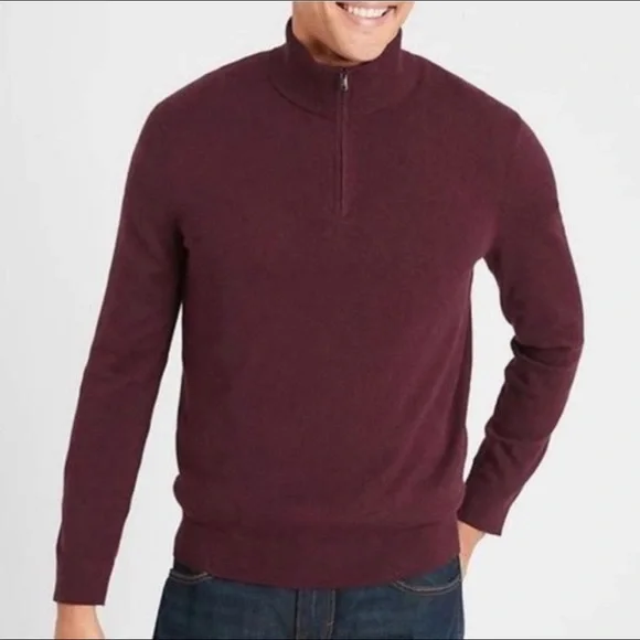 Banana Republic Luxe Collection Quarter-Zip Sweater - Picture 1 of 6